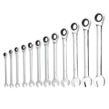 12Pcs Ratchet Combination Metric Wrench Set Hand Tools Car Repair Wrench Key Set