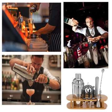 12Pcs Stainless Cocktail Making Set Mixer Martini Maker Bar Strainer Bartender