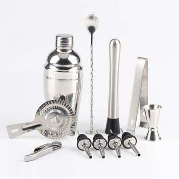 12Pcs Stainless Cocktail Making Set Mixer Martini Maker Bar Strainer Bartender