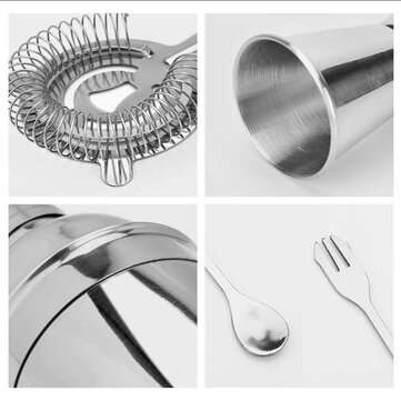 12Pcs Stainless Cocktail Making Set Mixer Martini Maker Bar Strainer Bartender