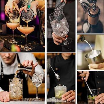 12Pcs Stainless Cocktail Making Set Mixer Martini Maker Bar Strainer Bartender