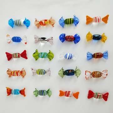 12Pcs Vintage Murano Glass Sweets Candy Christmas Decorations Kids Ornament
