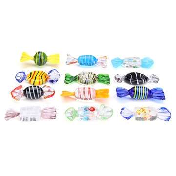 12Pcs Vintage Murano Glass Sweets Candy Christmas Decorations Kids Ornament