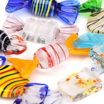 12Pcs Vintage Murano Glass Sweets Candy Christmas Decorations Kids Ornament