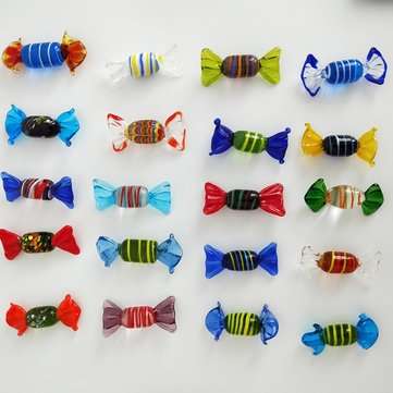 12Pcs Vintage Murano Glass Sweets Candy Christmas Decorations Kids Ornament