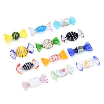 12Pcs Vintage Murano Glass Sweets Candy Christmas Decorations Kids Ornament