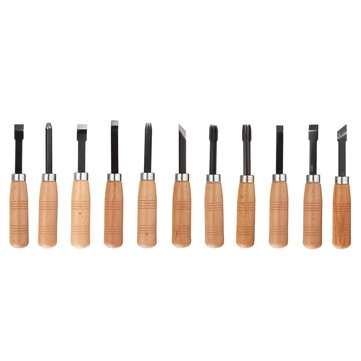 12Pcs Wood Carving Spoon Cutting Chip Hook Set Kit Wood Carving Whittli... (COLOR.: BLACK | SIZE: S)