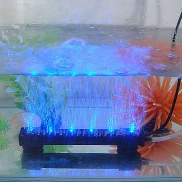 12V 1.2W 6 LED Blue Air Bubble Light Under Water Submersible Aquarium Fish Tank Lamp Decor