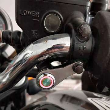 12V 10A Kill Start Motorcycle Button Switch Headlight Stainless Steel Red LED ON OFF Handlebar Adjus