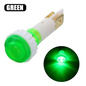 12V 10mm LED Pilot Dash Dashboard Panel Indicator Warning Light Lamp 5 Color  (COLOR.: GREEN)