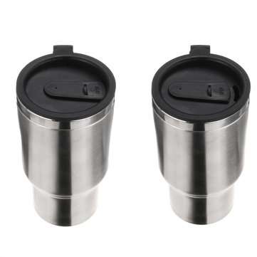 12V 13.5oz Electric Car Heated Stainless Steel Tumbler Insulated Mug Travel Cup