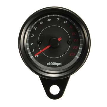 12V 13000RPM Motorcycle Red+Blue LED Tachometer Speedometer Gauge Universal