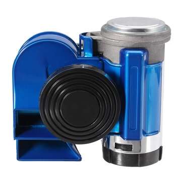 12V 139dB Dual Tone Trumpet Super Loud Electric Air Horn with Compressor For Car T... (COLOR.: BLUE)