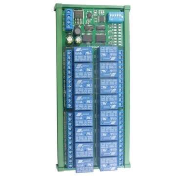 12V 16 Channel DIN Rail RS485 Relay Modbus RTU Protocol Remote Control PLC Expansion Board