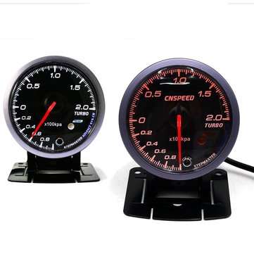 12V 2.5inch 60MM Car Auto Racing LED Turbo Boost Gauge Vacuum Pressure Bar Meter