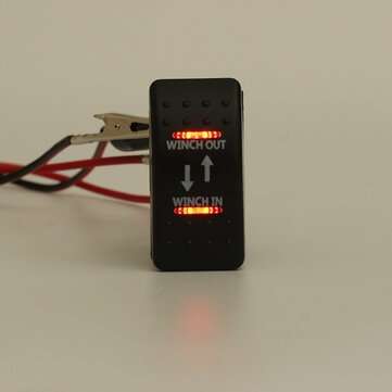 12V 20A (ON)-OFF-(ON) Rocker Switch Momentary Winch In Winch Out LED 7-Pin (COLOR.: REDL)