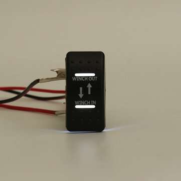 12V 20A (ON)-OFF-(ON) Rocker Switch Momentary Winch In Winch Out LED 7-Pin (COLOR.: WHITEL)