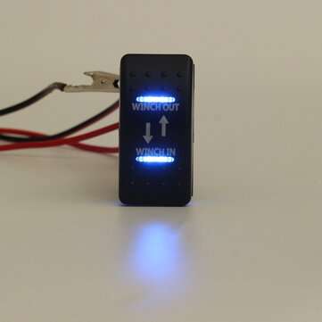 12V 20A (ON)-OFF-(ON) Rocker Switch Momentary Winch In Winch Out LED 7-Pin (COLOR.: BLUEL)