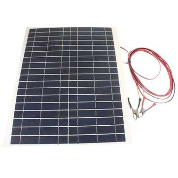 12V 20W 45CM x 35CM PolyCrystalline Solar Panel With Alligator Clip Wire