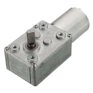 12V 24RPM Square Speed Gear Box Worm Geared DC Motor High Torque 370 Motor