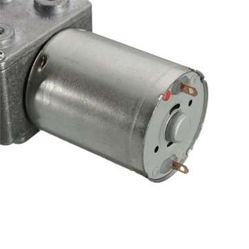 12V 24RPM Square Speed Gear Box Worm Geared DC Motor High Torque 370 Motor