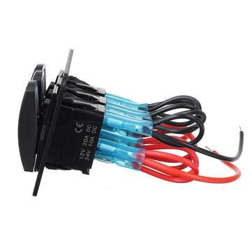 12V 24V 3 Gang Rocker Switch Panel LED Light For Car Marine Boat RV Waterproof