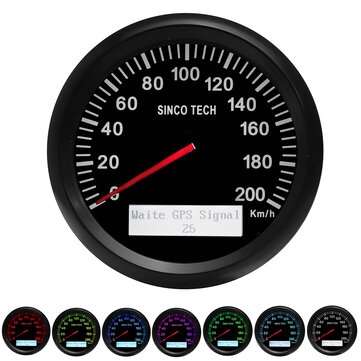 12V 24V 85mm 200Km/h Car GPS Speedometer Odometer Speed Gauge 7 Color Waterproof Marine Boat Univers