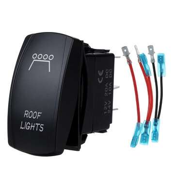 12V 24V Rocker Switch ON-OFF Dual Blue LED Light Bar Waterproof For Car Boat Bus RV (STYLE: #1)
