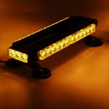 12V 30W Car LED Roof Strobe Light Bar Emergency Signal Warning Flash Amber Magnetic 7 Modes Universa