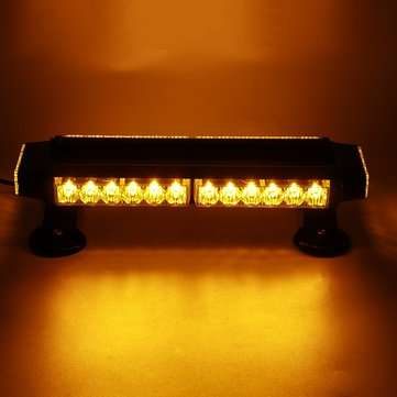 12V 30W Car LED Roof Strobe Light Bar Emergency Signal Warning Flash Amber Magnetic 7 Modes Universa