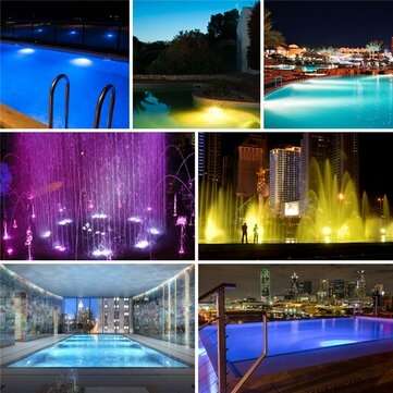 12V 36W LED RGB Underwater Swimming Pool Spa Light Fountain Lamp Remote Control