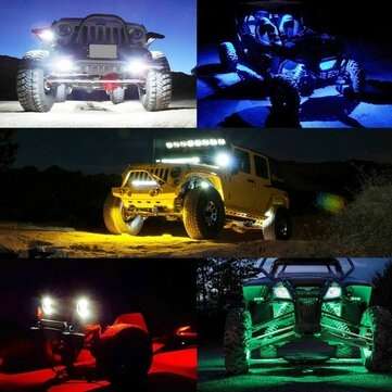 12V 5050 bluetooth 4+24 Key Remote Control Universal 160 LED RGB Rock Lights Kit Waterproof Music Ca