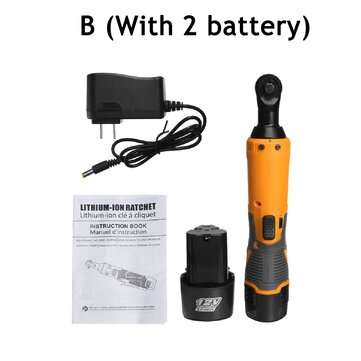 12V 65Nm 3/8`` LED Lighting Cordless Electric Wrench 90 Right Angle Wrench (TYPE: B)