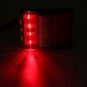 12V 8 LED Car Truck LED Rear Tail Brake Lights Warning Turn Signal Lamp Red+Yellow 2PCS for Lorry Tr