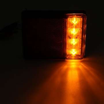 12V 8 LED Car Truck LED Rear Tail Brake Lights Warning Turn Signal Lamp Red+Yellow 2PCS for Lorry Tr