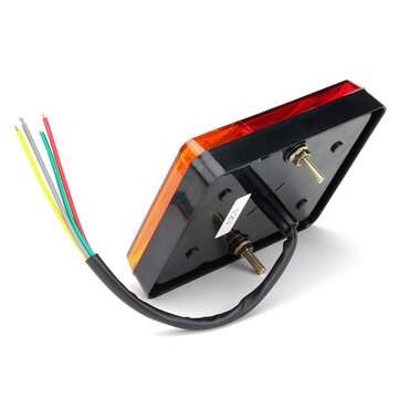 12V 8 LED Car Truck LED Rear Tail Brake Lights Warning Turn Signal Lamp Red+Yellow 2PCS for Lorry Tr