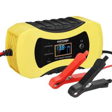 12V 8A LCD Intelligent Smart Battery Charger Automobile Pulse Repair Starter For M... (PLUG: EUPLUG)