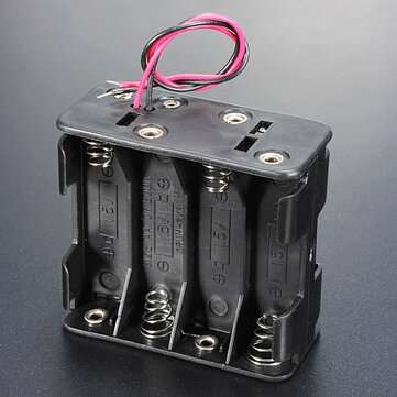 12V 8 x AA Battery Clip Slot Holder Stack Box Case 6 Inch Leads Wire