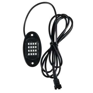 12V 8pcs 16 Color RGB 5050 LED Rock Light Under Body Underglow Atmosphere Music Lamp  RF Remote Cont