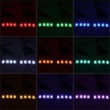 12V 8Pcs 16 Color bluetooth APP Control RGB 5050 LED Rock Light Under Body Underglow Atmosphere Musi