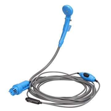 12V Car Camping Shower Spray Pump Kit Portable Outdoor Travel Hiking Clean Fast (COLOR: BLUE)