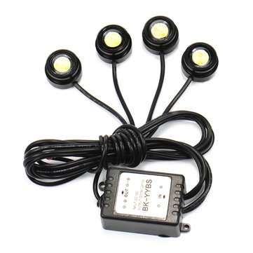 12V Car LED Daytime Running Lights Fog Signal Lamp Auto One Tow Four Flash White Light DRL 6000K IP6