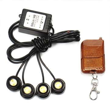 12V Car LED Daytime Running Lights Fog Signal Lamp Auto One Tow Four Flash White Light DRL 6000K IP6