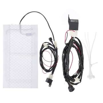 12V Carbon Fiber Heating Pads Motorcycle Winter Heated Seat With Round Switch Scooter ATV UTV Univer