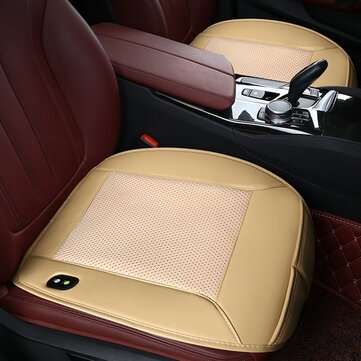 12V Front Cooling Fan Car Seat Cover Breathable Pad Mat for Auto Chair Cushion (COLOR3: BEIGE)