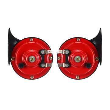 12V Loud Air Horn Waterproof High Low Dual Tone For Motorcycle Car Van Boat Siren Twin Lorry Red Bla