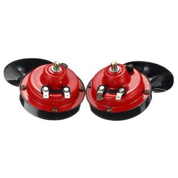 12V Loud Air Horn Waterproof High Low Dual Tone For Motorcycle Car Van Boat Siren Twin Lorry Red Bla