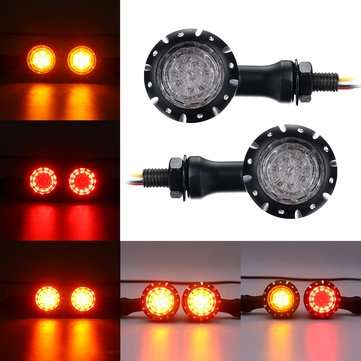 12V LED Turn Signals Brake Lights Indicator For Harley Chopper Motorcycle Black