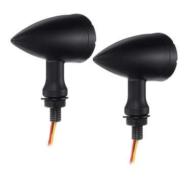 12V LED Turn Signals Brake Lights Indicator For Harley Chopper Motorcycle Black