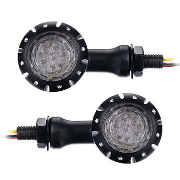 12V LED Turn Signals Brake Lights Indicator For Harley Chopper Motorcycle Black
